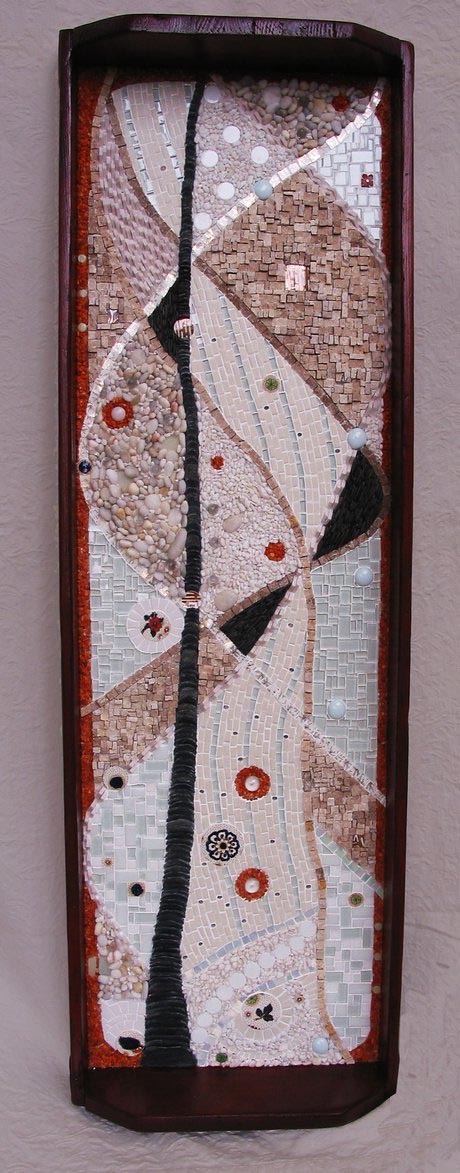 Territoires. Plateau de ferme 102cmX33cm. Vaisselle Galets perles ardoises verre tesselles marbre